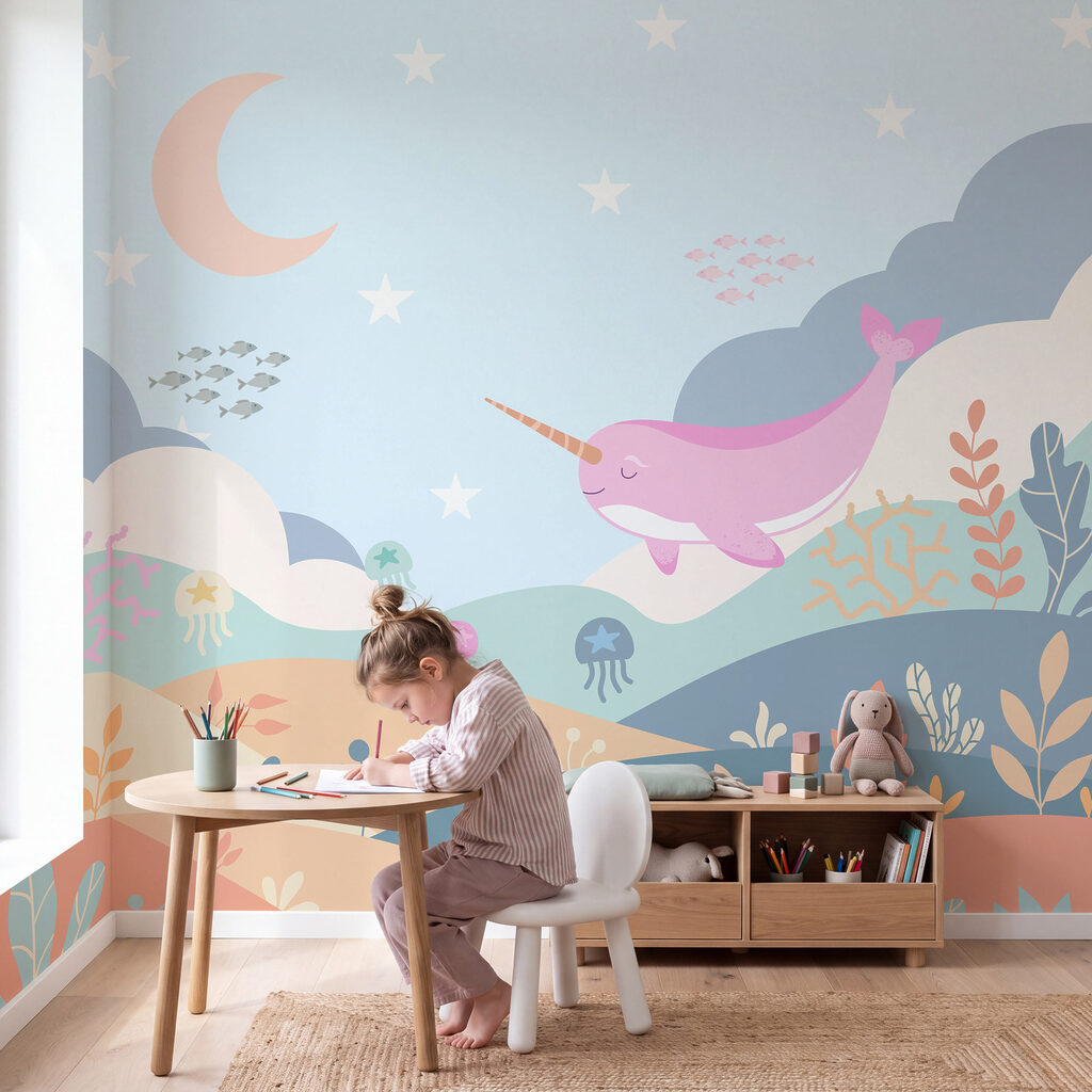 Narwal boven golvende zeetuinen — interieur 4