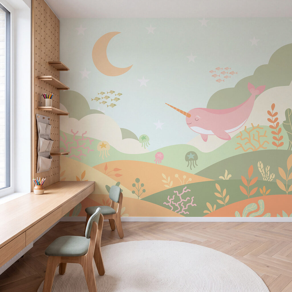 Narwal boven golvende zeetuinen — interieur 2
