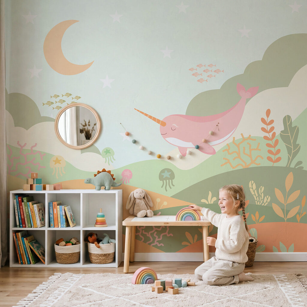 Narwal boven golvende zeetuinen — interieur 3