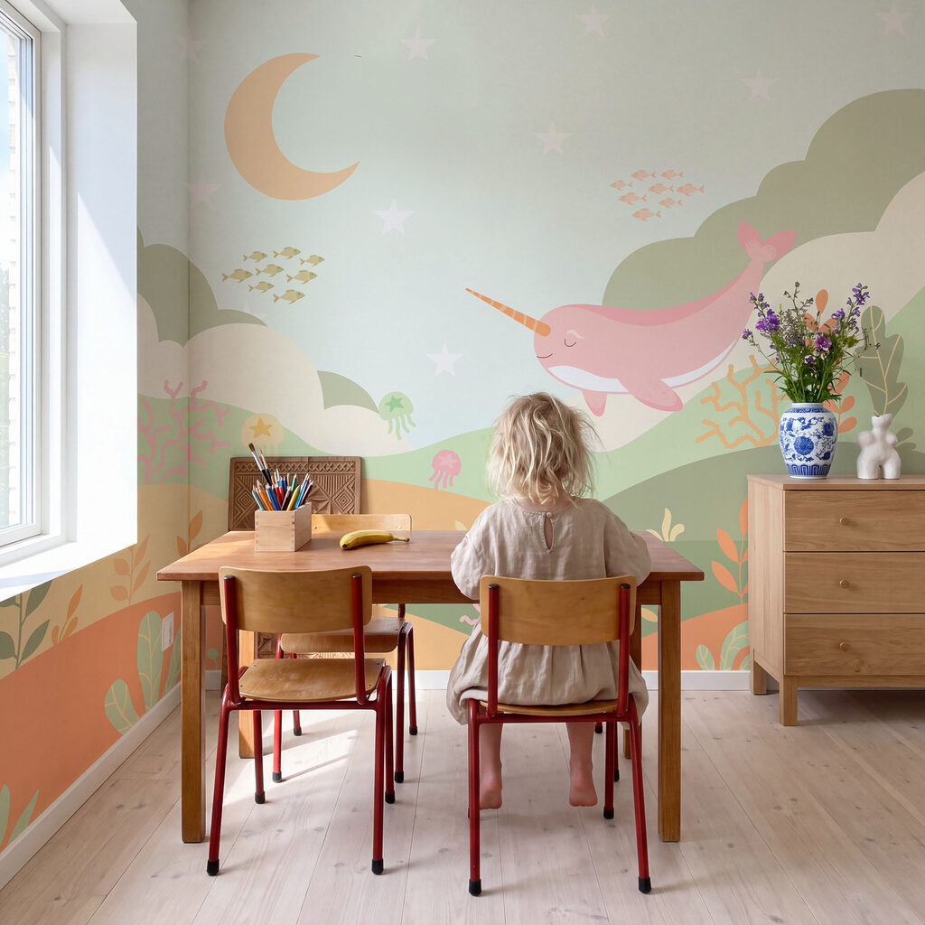 Narwal boven golvende zeetuinen — interieur 4
