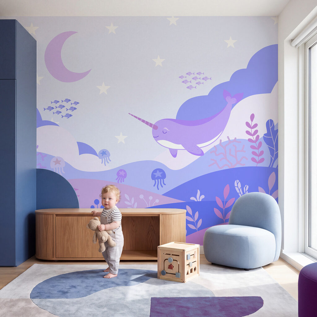 Narwal boven golvende zeetuinen — interieur 3