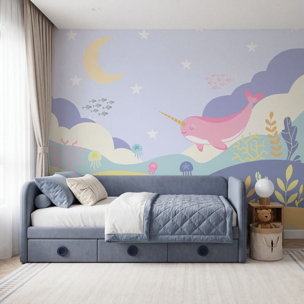 Narwal boven golvende zeetuinen — interieur 2