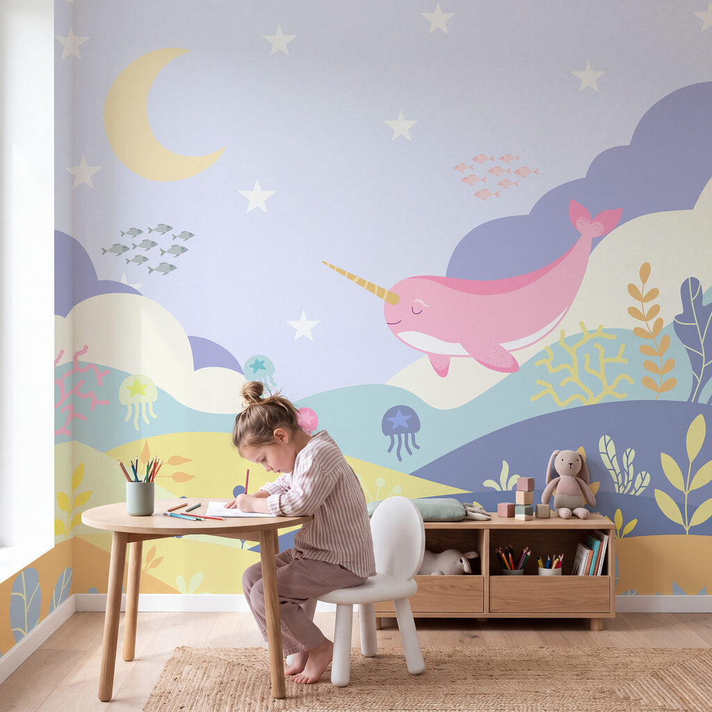 Narwal boven golvende zeetuinen — interieur 4