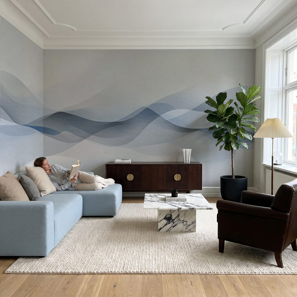 Doorschijnende golven langs horizon — interieur 2