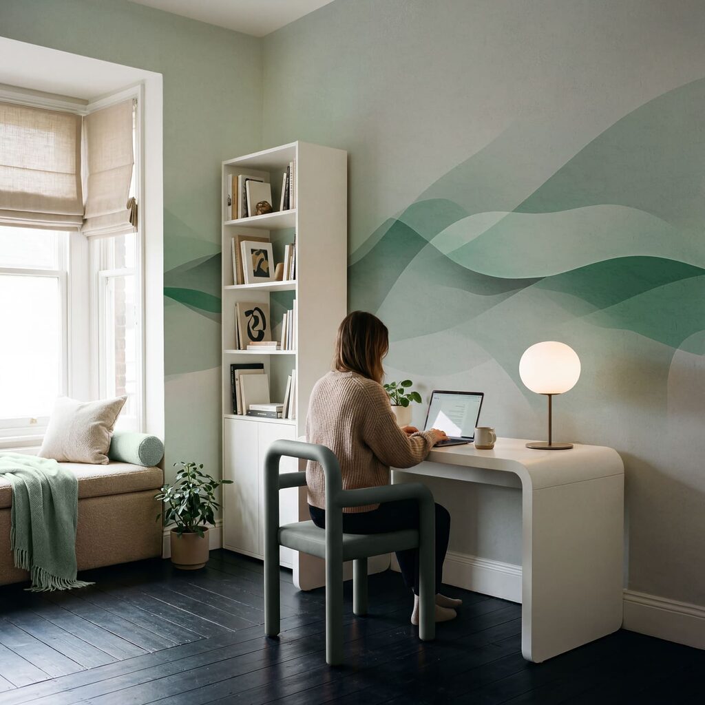 Doorschijnende golven langs horizon — interieur 3