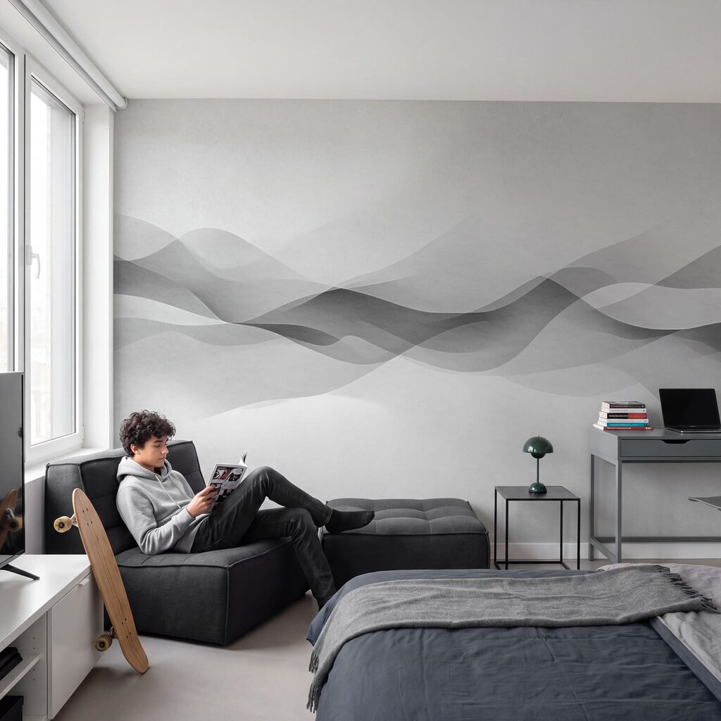Doorschijnende golven langs horizon — interieur 3