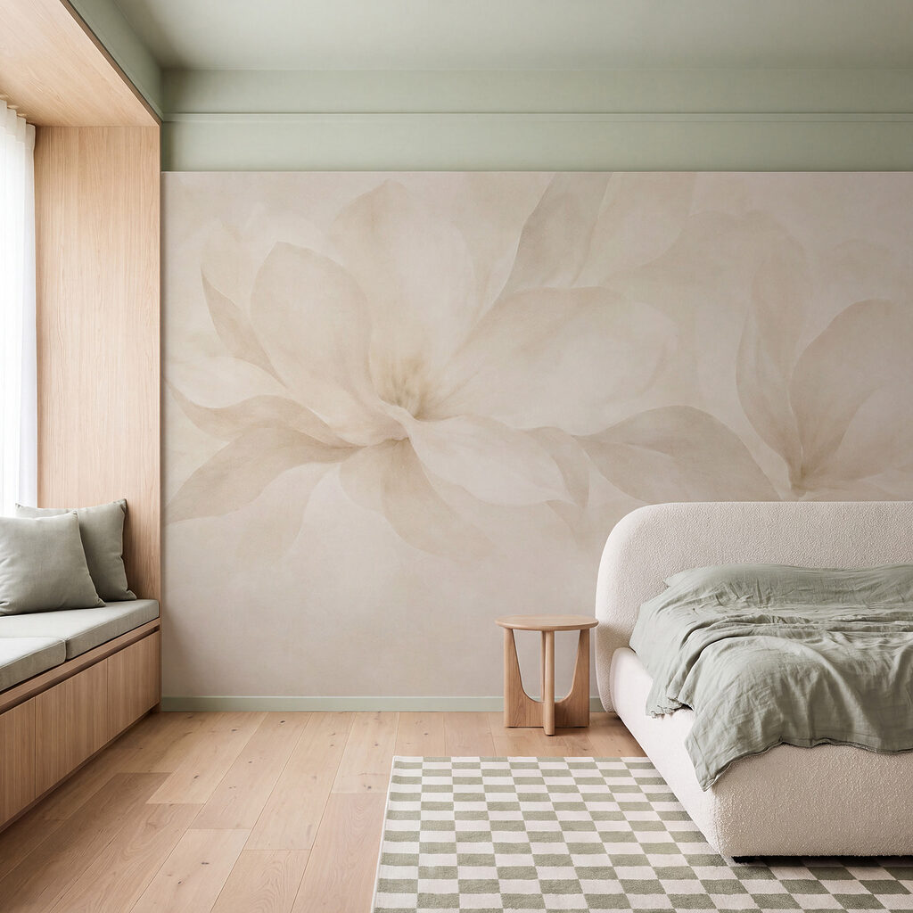 Zachte bloemen in subtiele tinten in een interieur