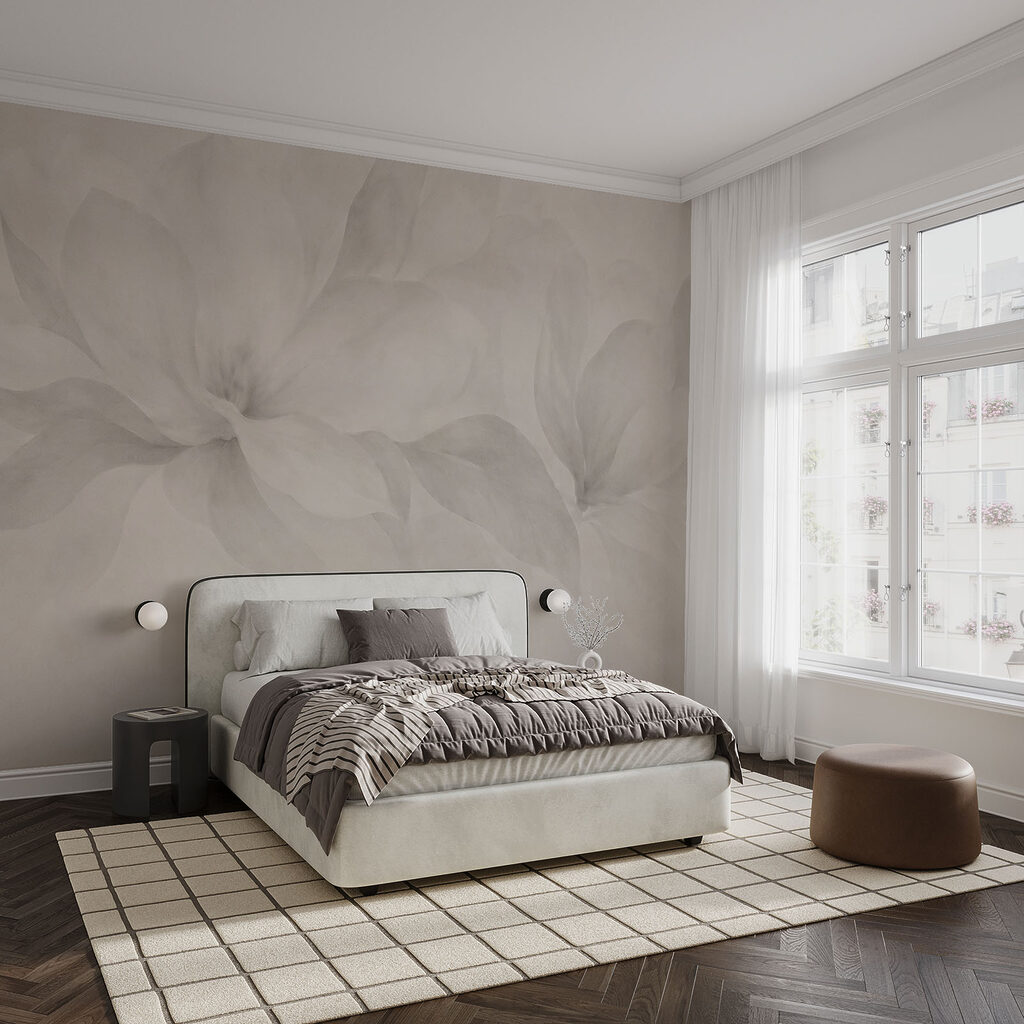 Zachte bloemmotieven in ingetogen tinten — interieur 2
