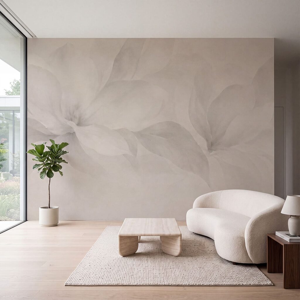Zachte bloemmotieven in ingetogen tinten — interieur 3
