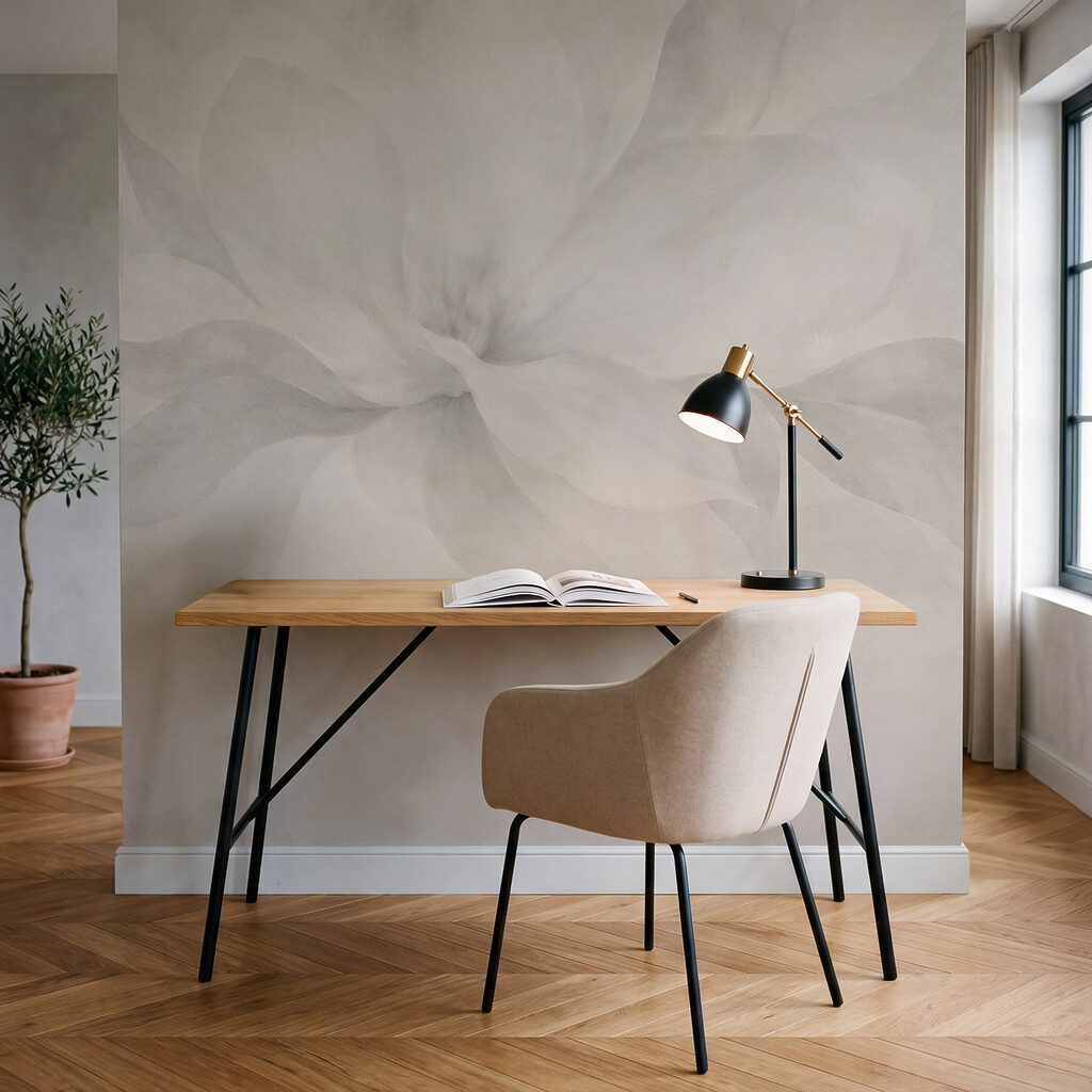 Zachte bloemmotieven in ingetogen tinten — interieur 4