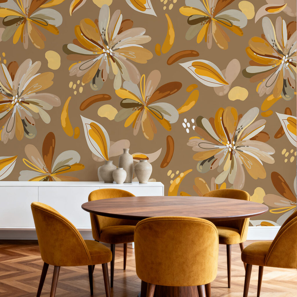 Bloemen als losse kleurveren — interieur 4