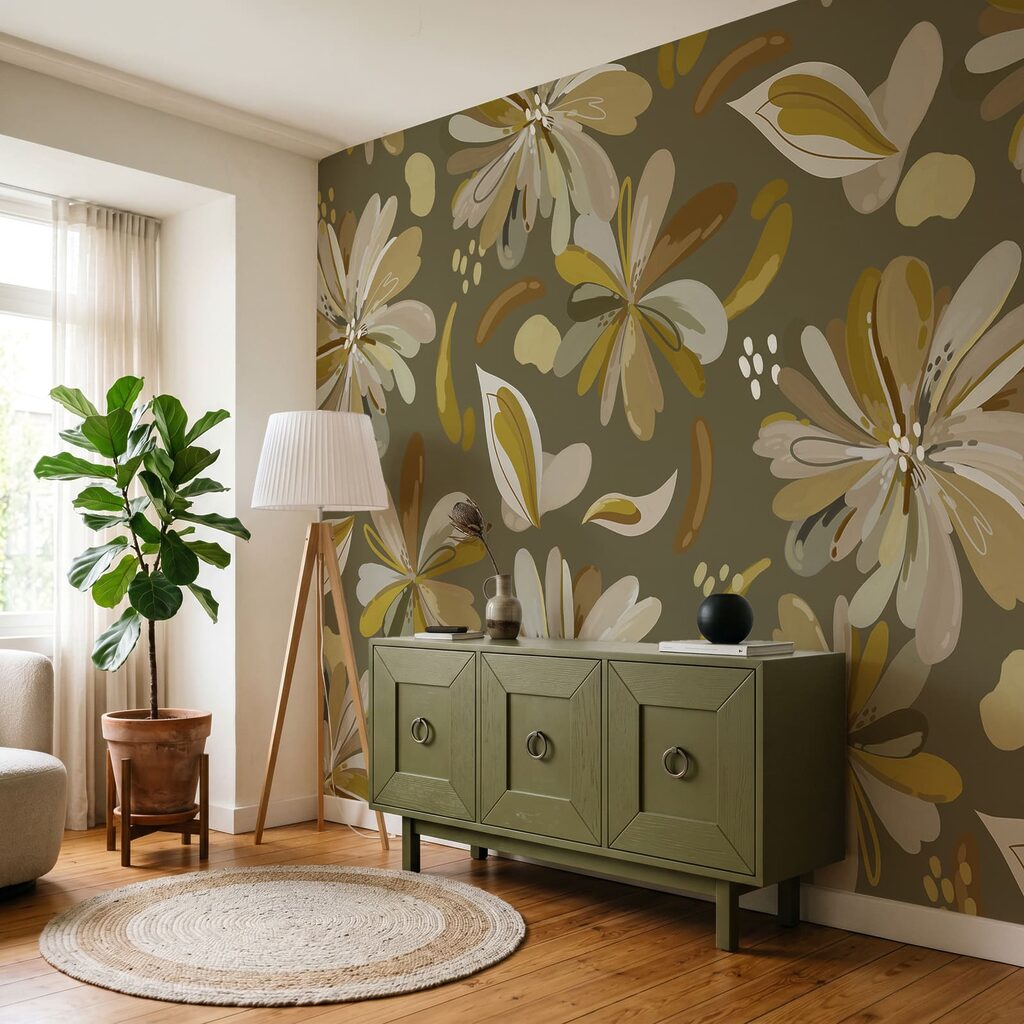 Bloemen als losse kleurveren — interieur 2