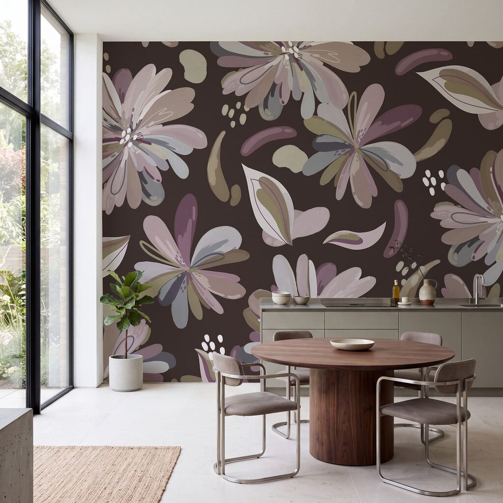 Bloemen als losse kleurveren — interieur 1
