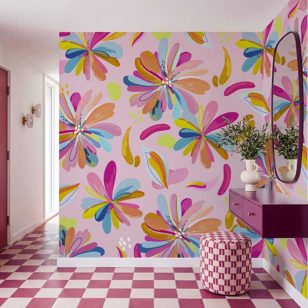 Bloemen als losse kleurveren — interieur 2