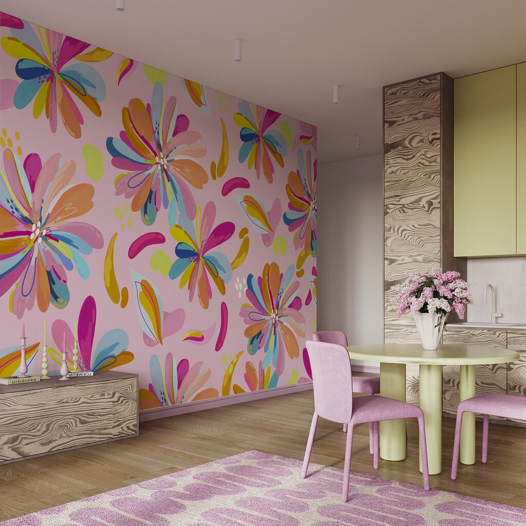 Bloemen als losse kleurveren — interieur 3