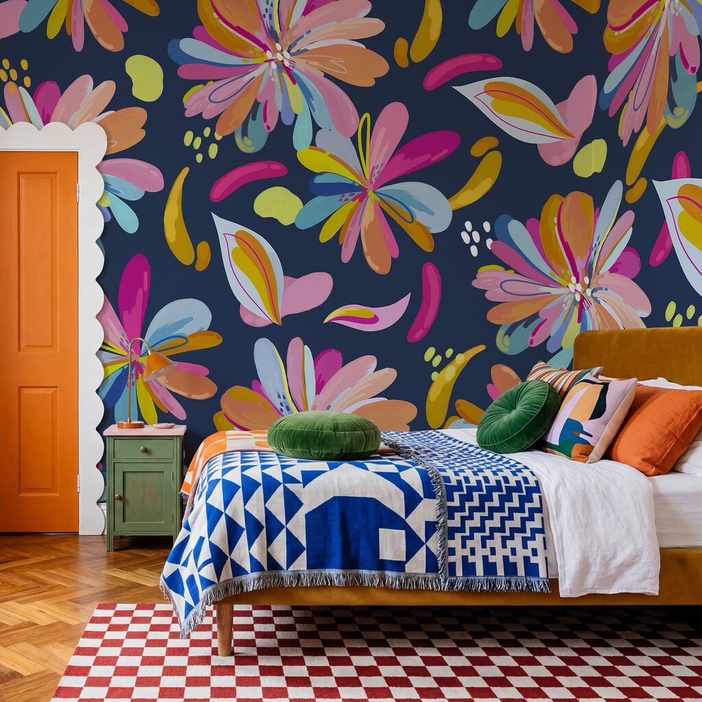 Bloemen als losse kleurveren — interieur 1