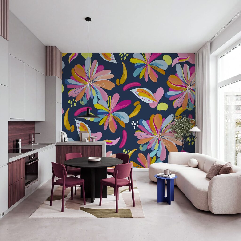 Bloemen als losse kleurveren — interieur 3