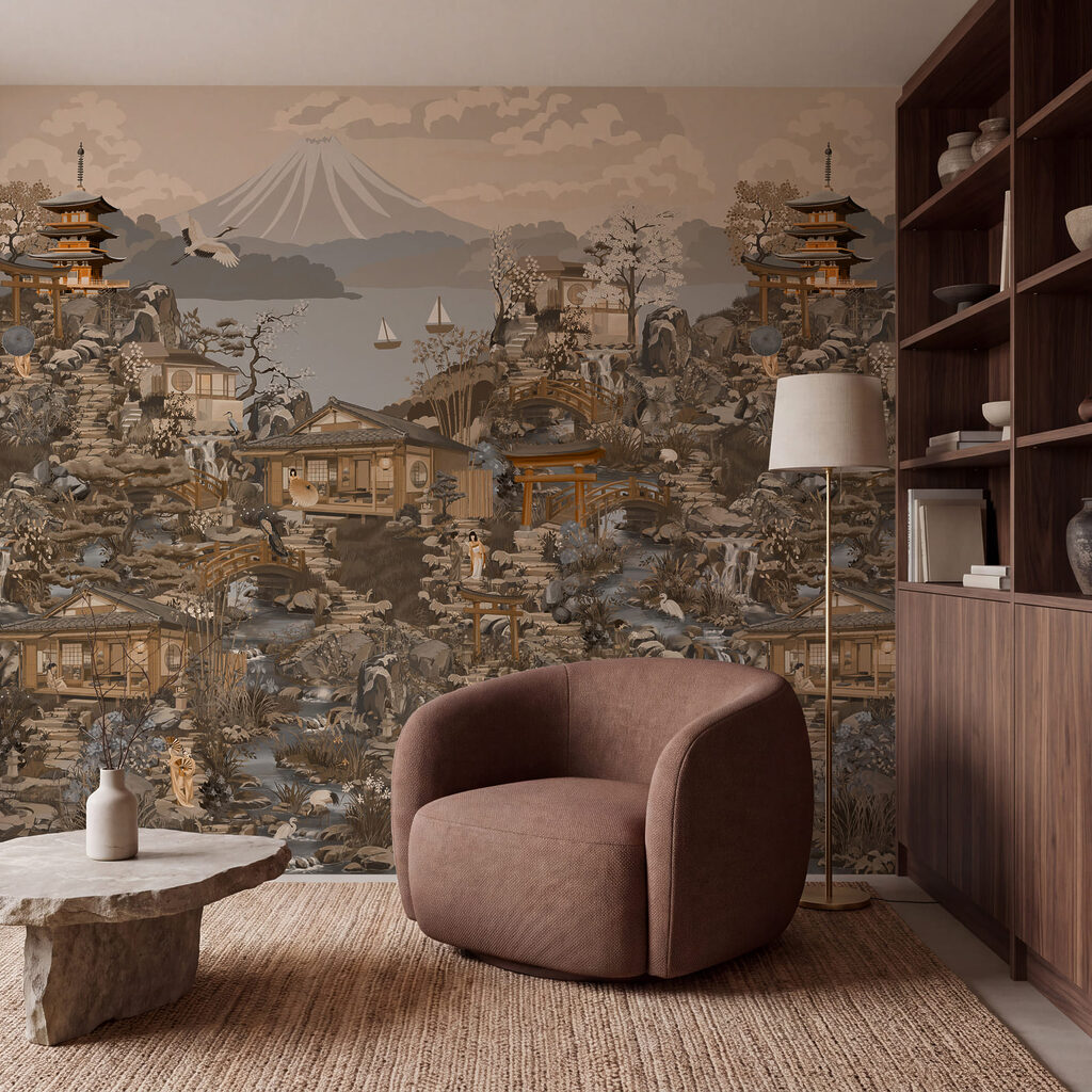 Pagodes in dicht landschap — interieur 1