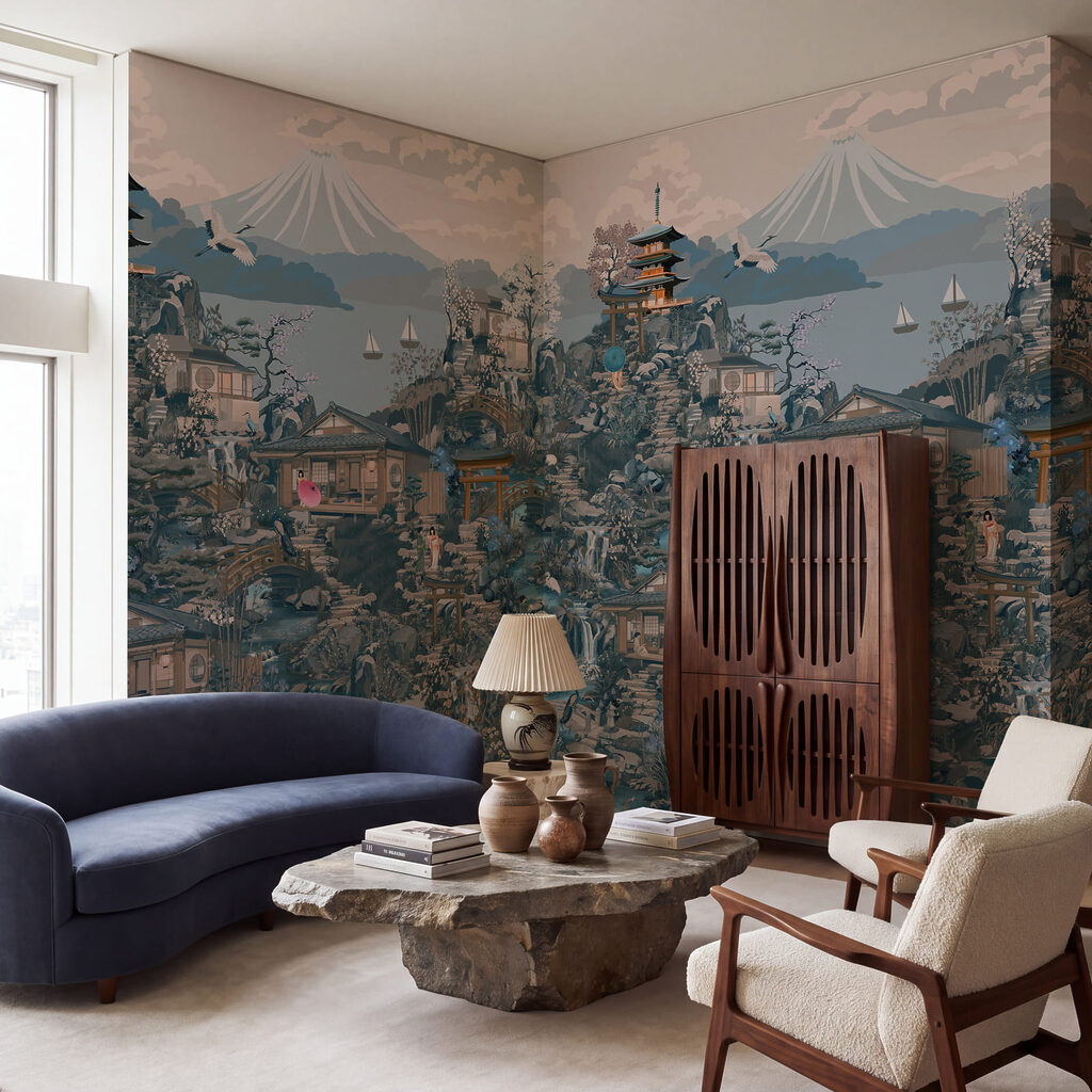 Pagodes in dicht landschap — interieur 1