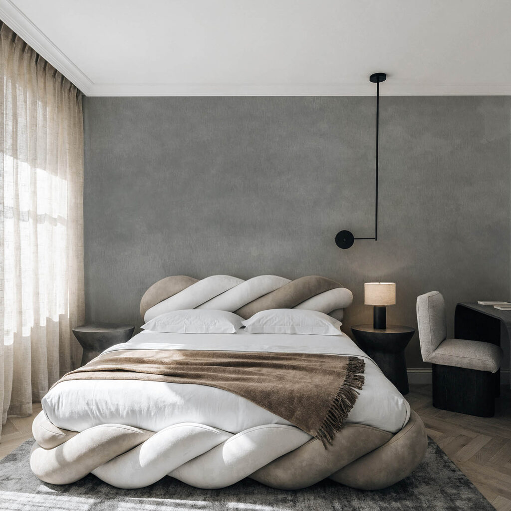 Grijs oppervlak met witte strepen — interieur 2