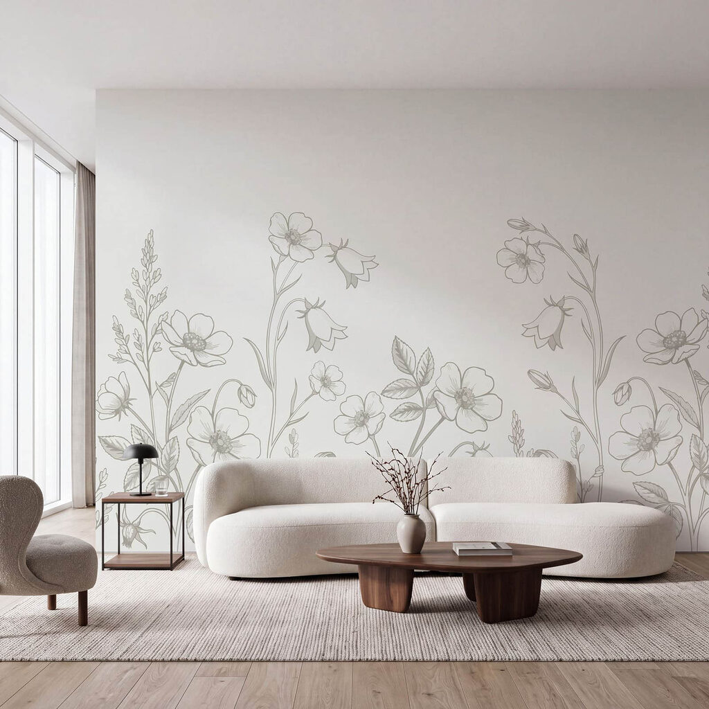 Fijne bloemlijnen langs onderrand — interieur 2