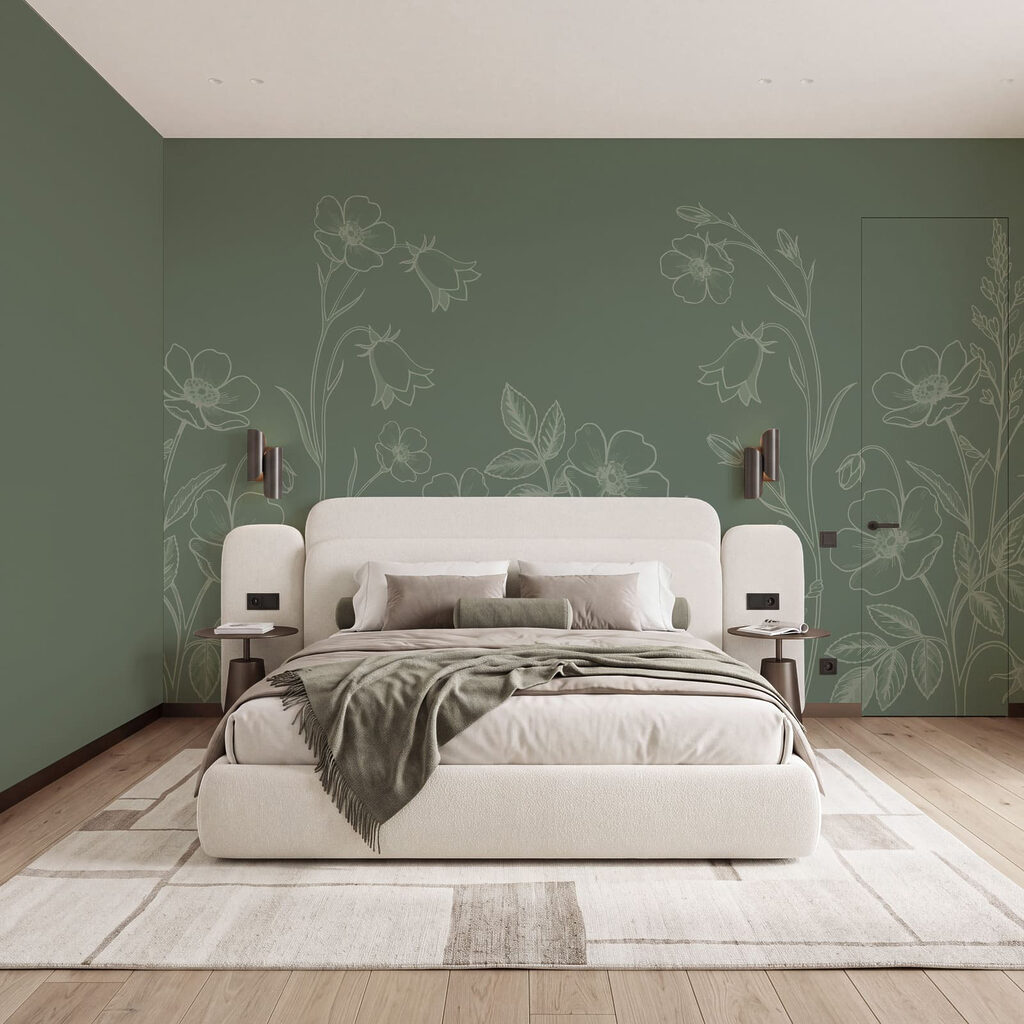 Fijne bloemlijnen langs onderrand — interieur 2