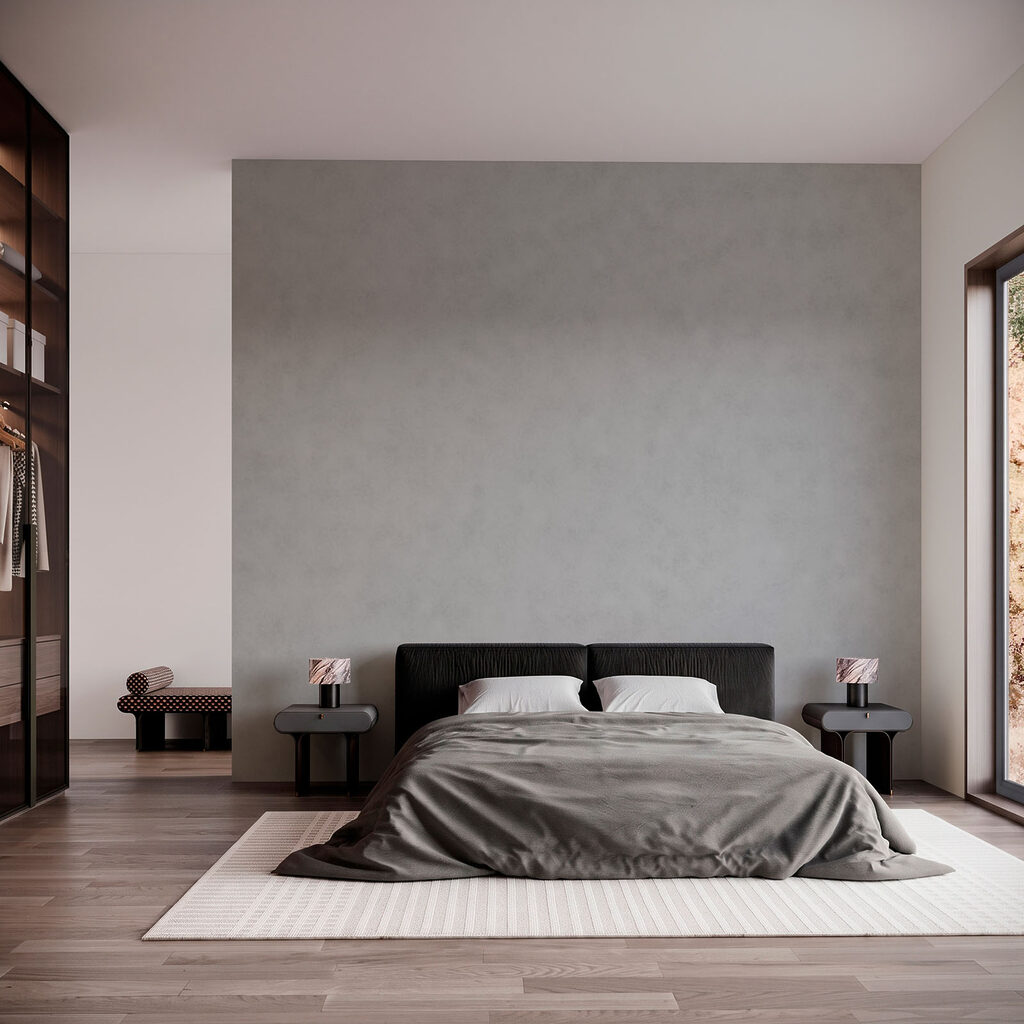 Wit oppervlak met kleine stippen — interieur 2
