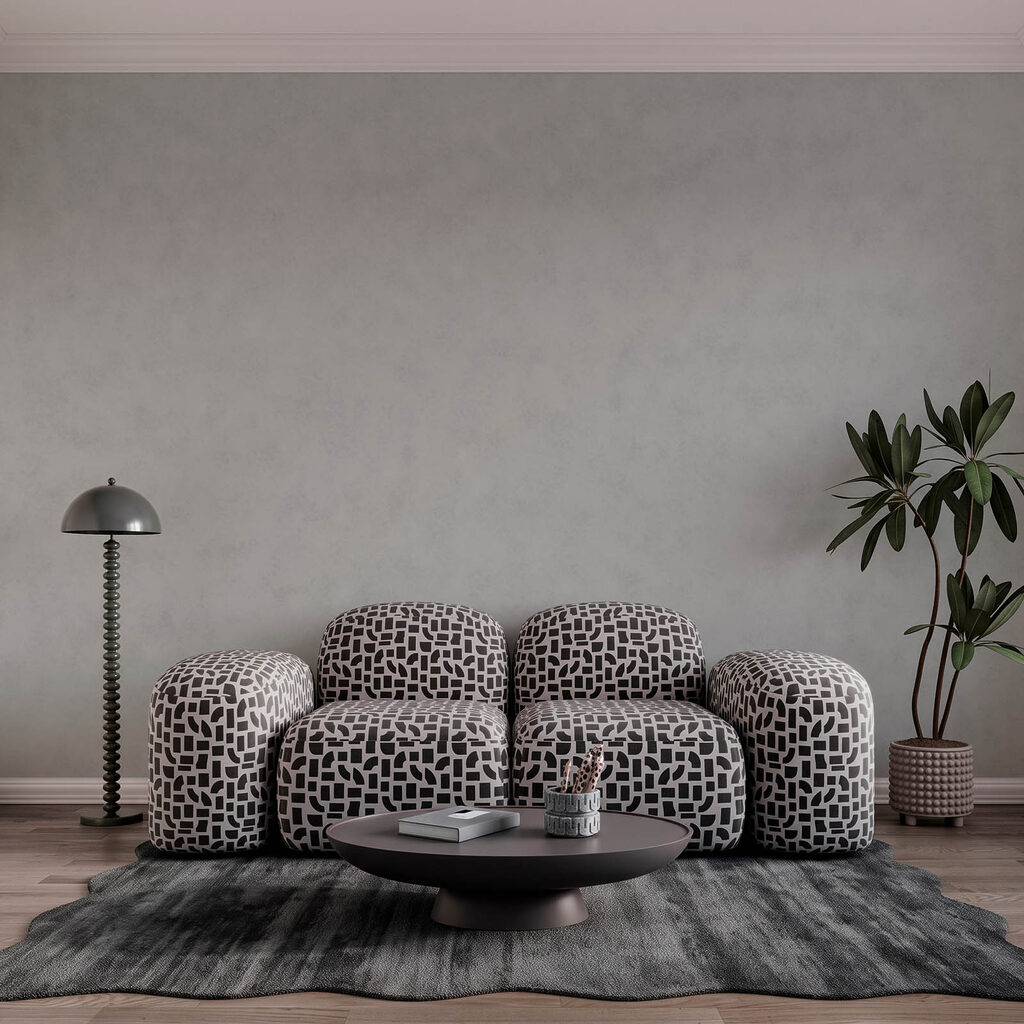 Wit oppervlak met kleine stippen — interieur 3
