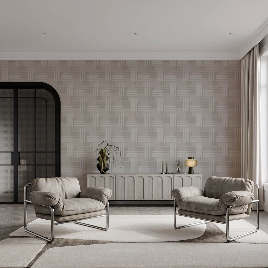 Lijntjes als gevlochten raster — interieur 2