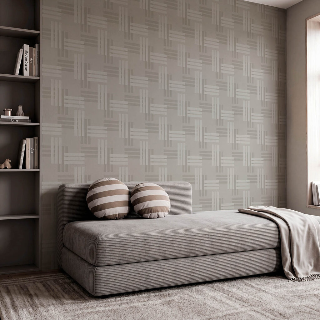 Lijntjes als gevlochten raster — interieur 1