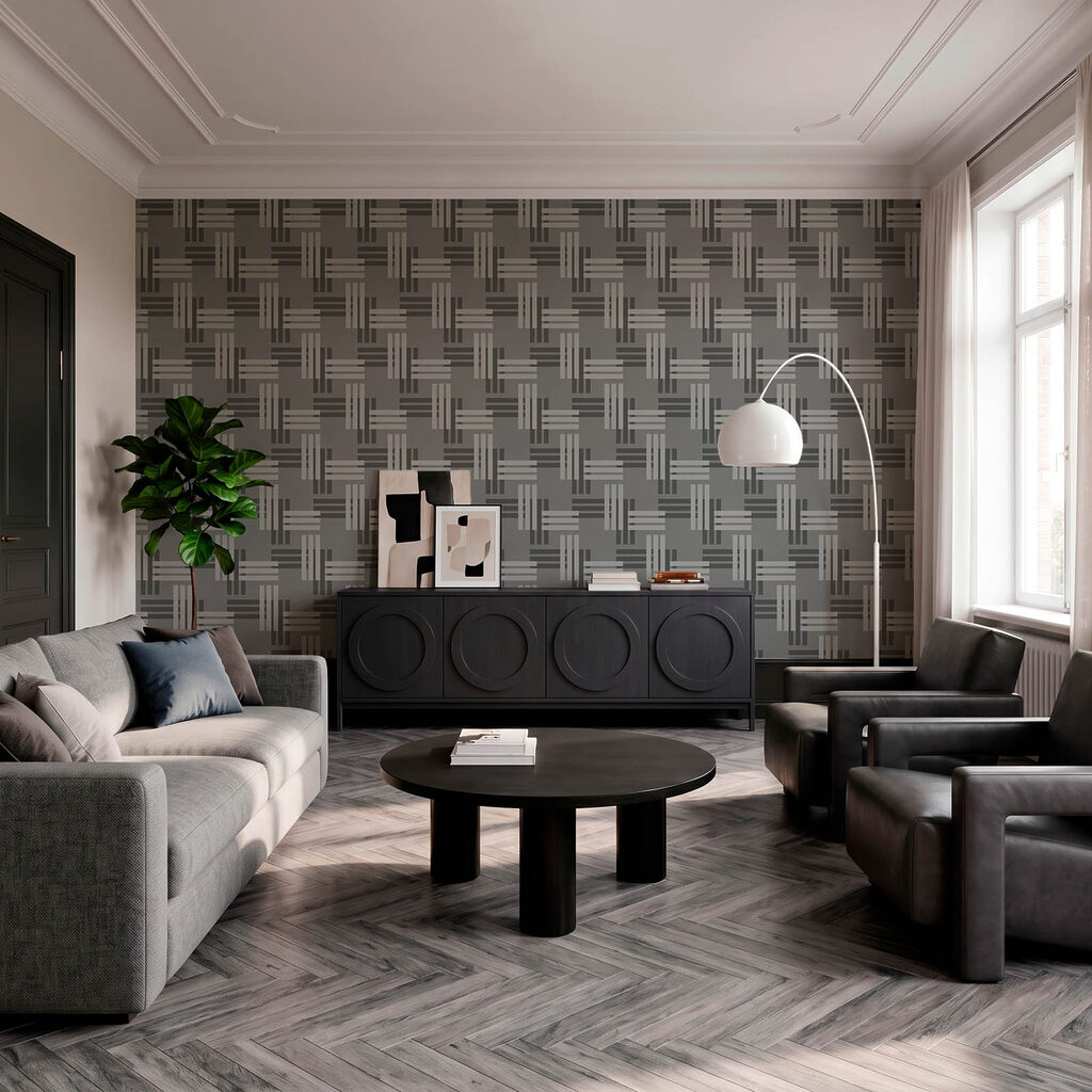 Lijntjes als gevlochten raster — interieur 2