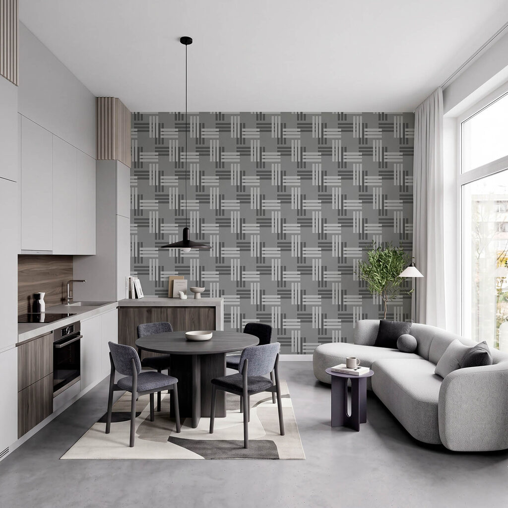 Lijntjes als gevlochten raster — interieur 3