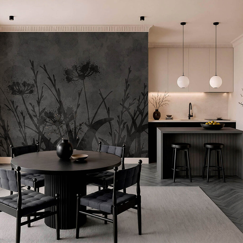 Bloemen in zwarte schaduw — interieur 3