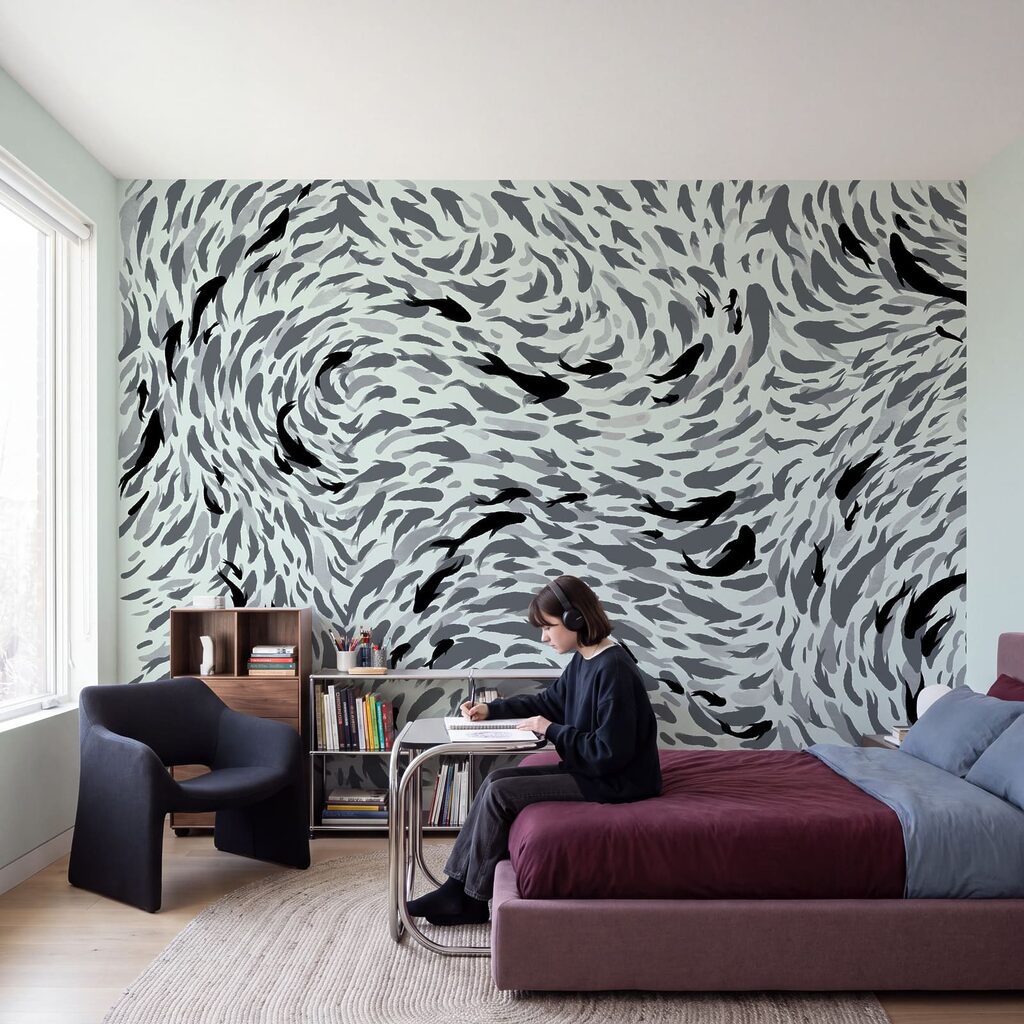 Vogels in een bladerstroom — interieur 2