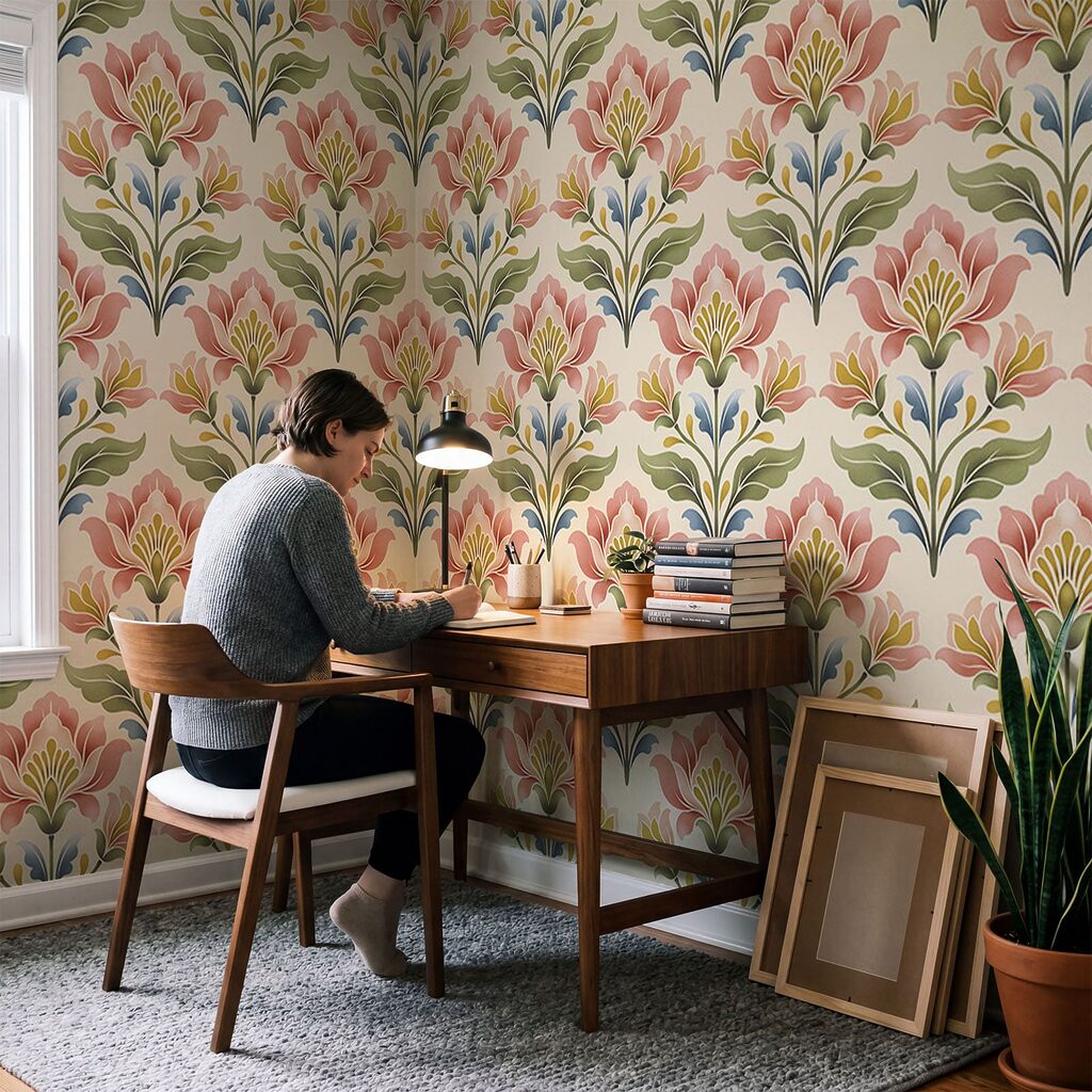 Bloemwaaiers in sierlijke rijen — interieur 3
