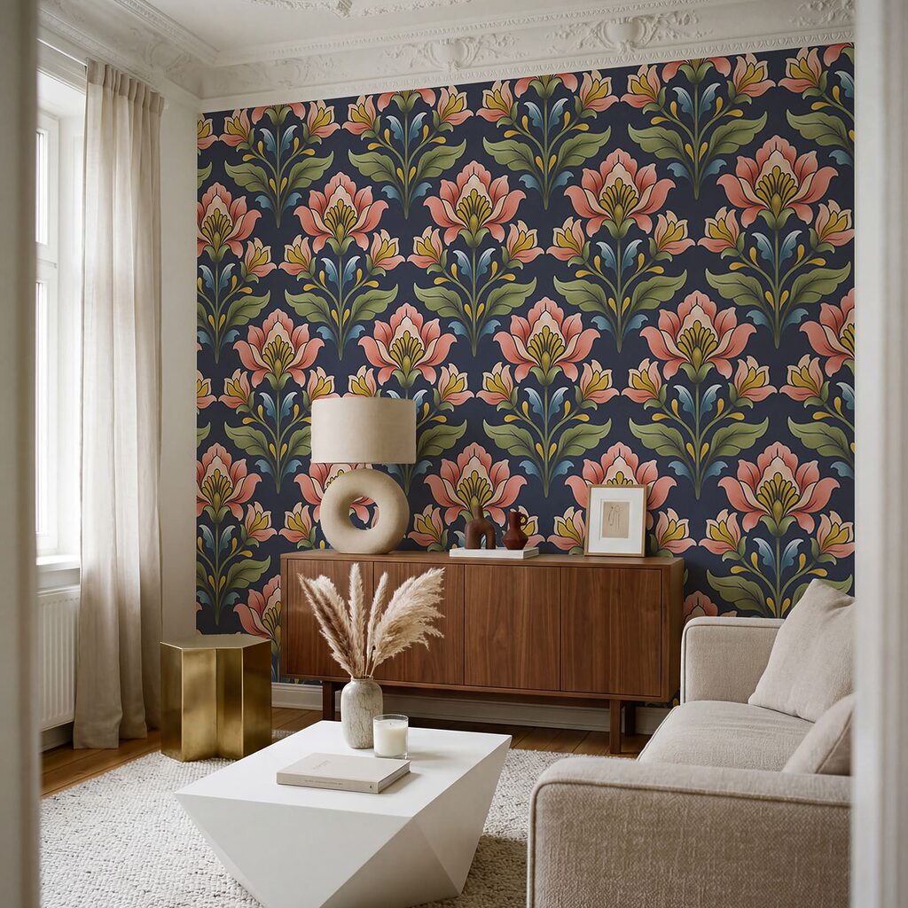 Bloemwaaiers in sierlijke rijen — interieur 3