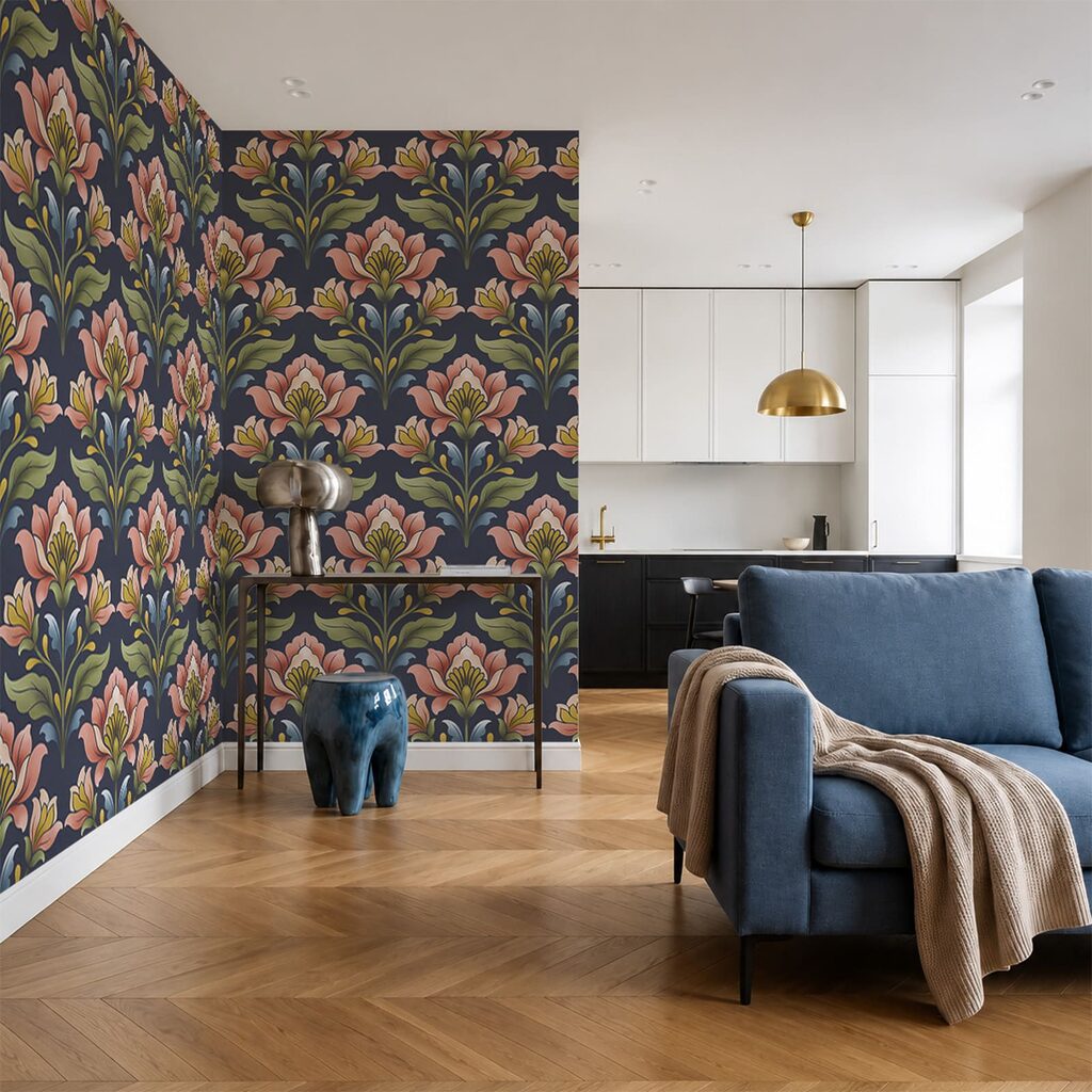 Bloemwaaiers in sierlijke rijen — interieur 1