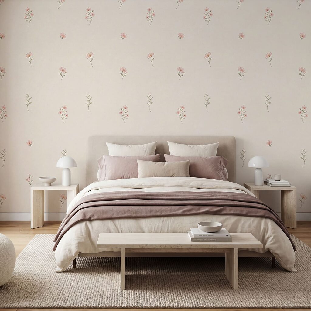 Roze bloemetjes met ruimte — interieur 2