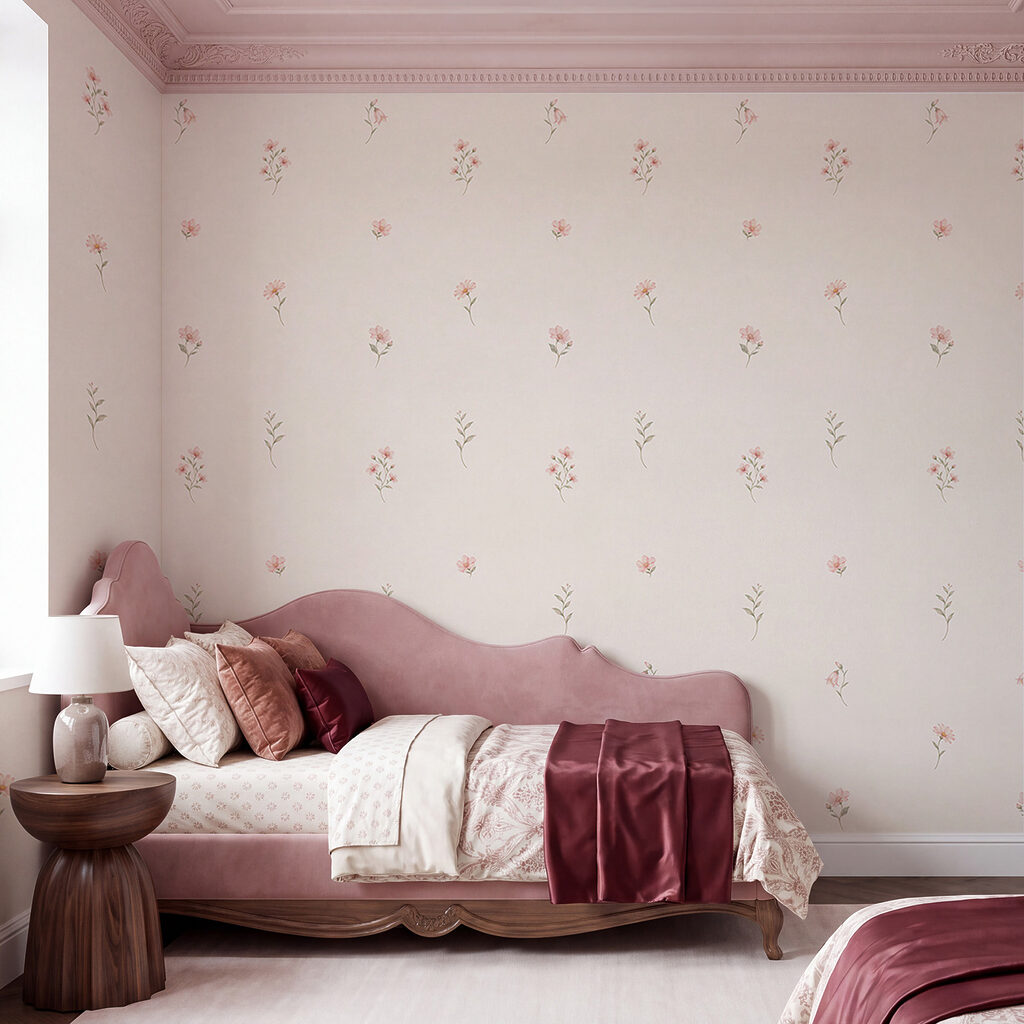 Roze bloemetjes met ruimte — interieur 3
