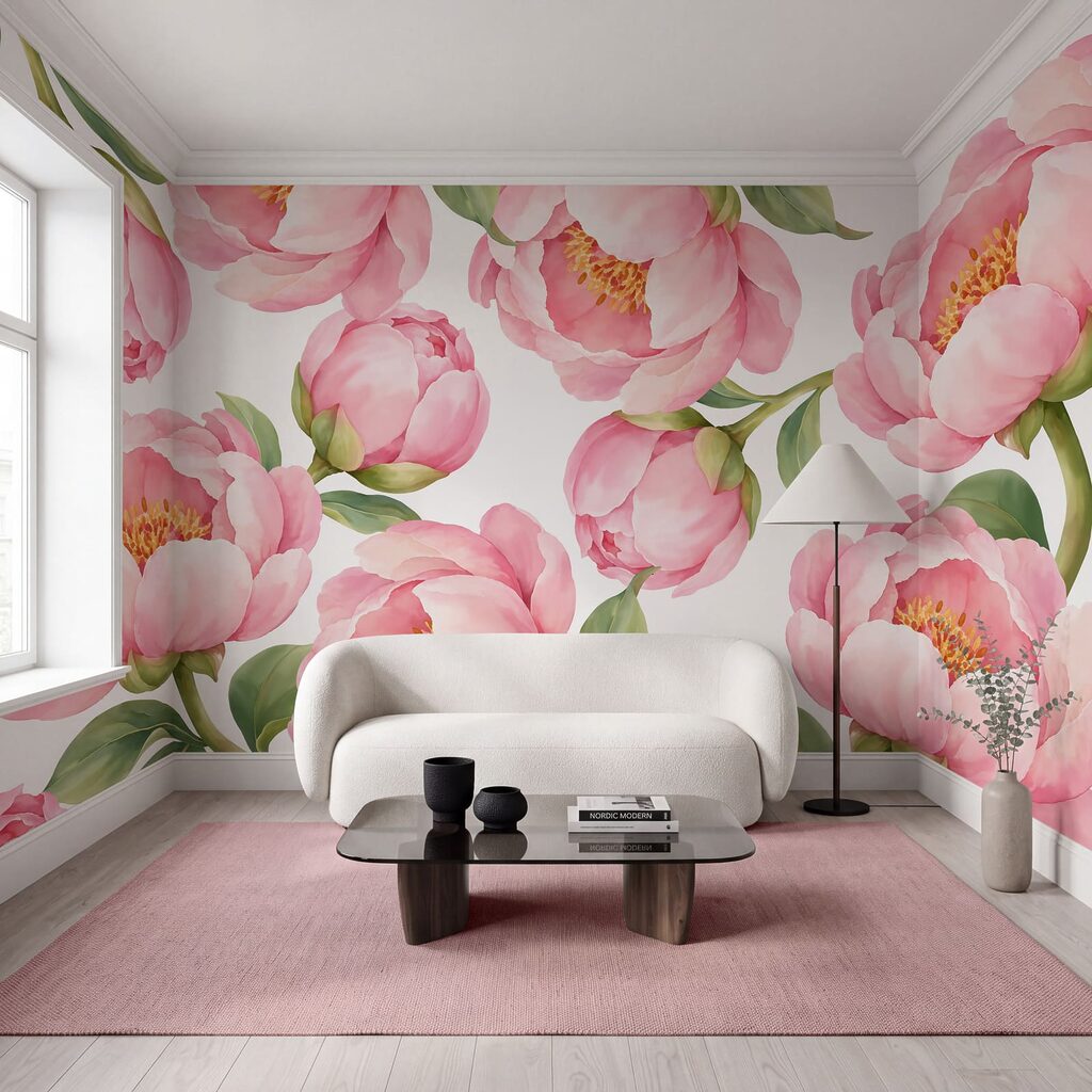Roze bloemen volledig open — interieur 3