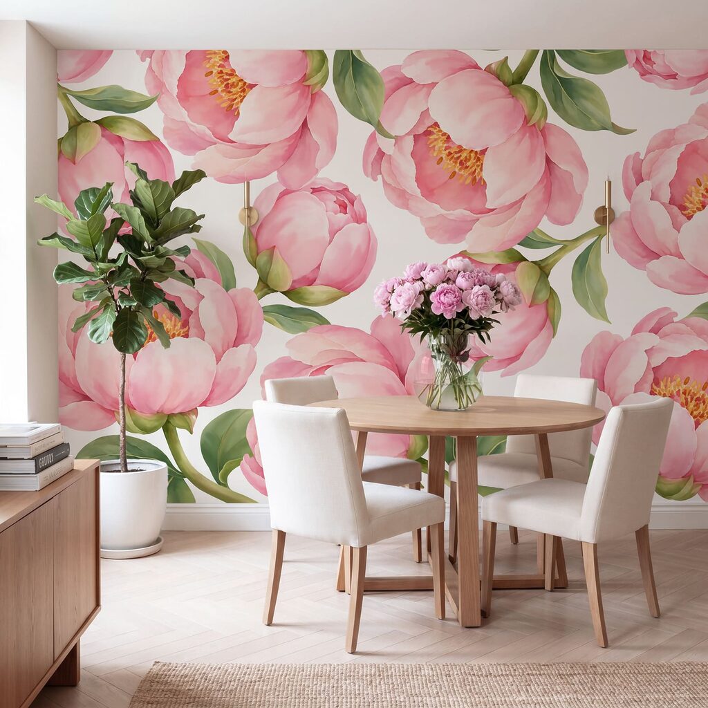 Roze bloemen volledig open — interieur 4