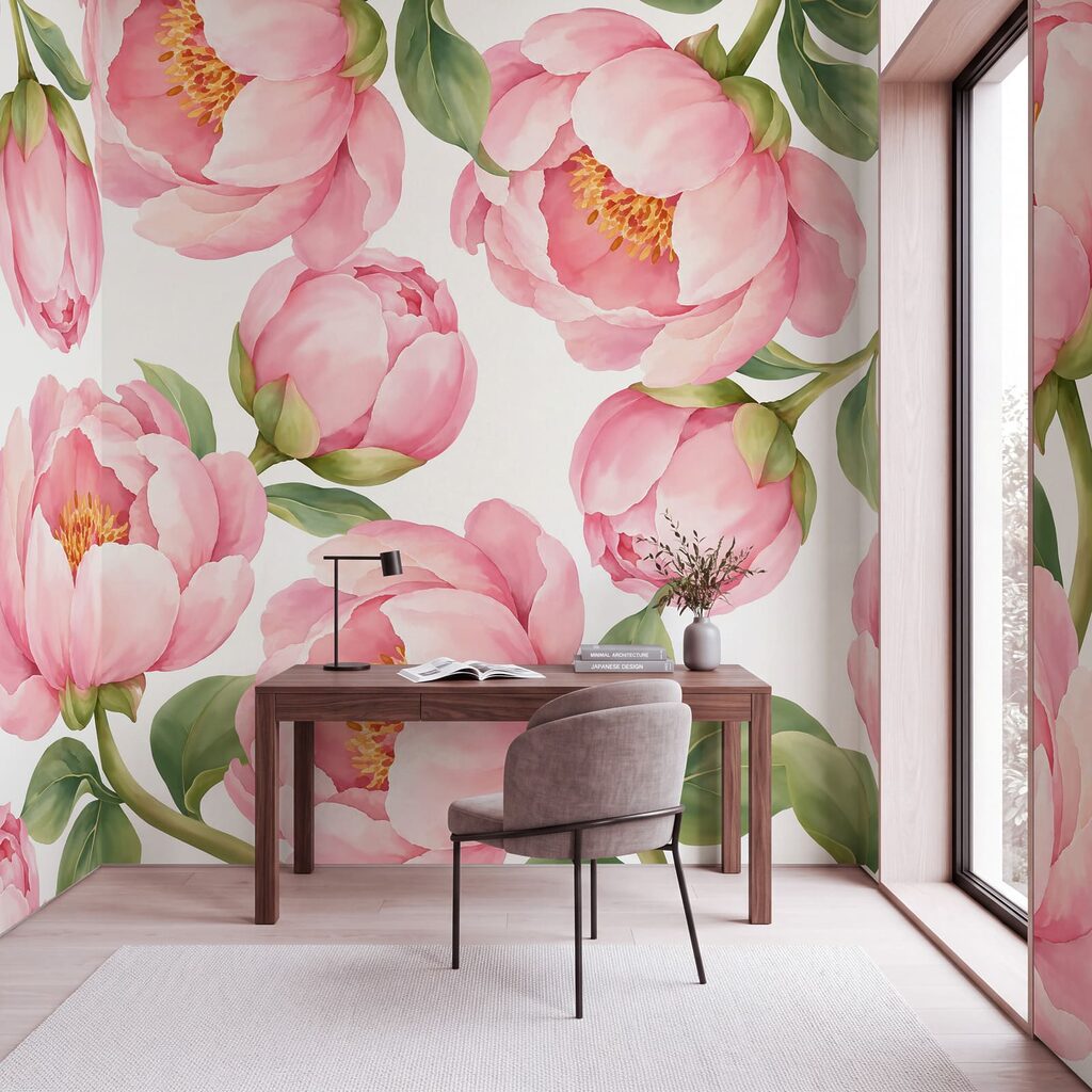 Roze bloemen volledig open — interieur 7