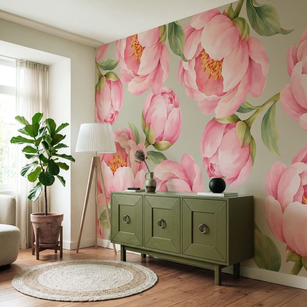 Roze bloemen volledig open — interieur 2