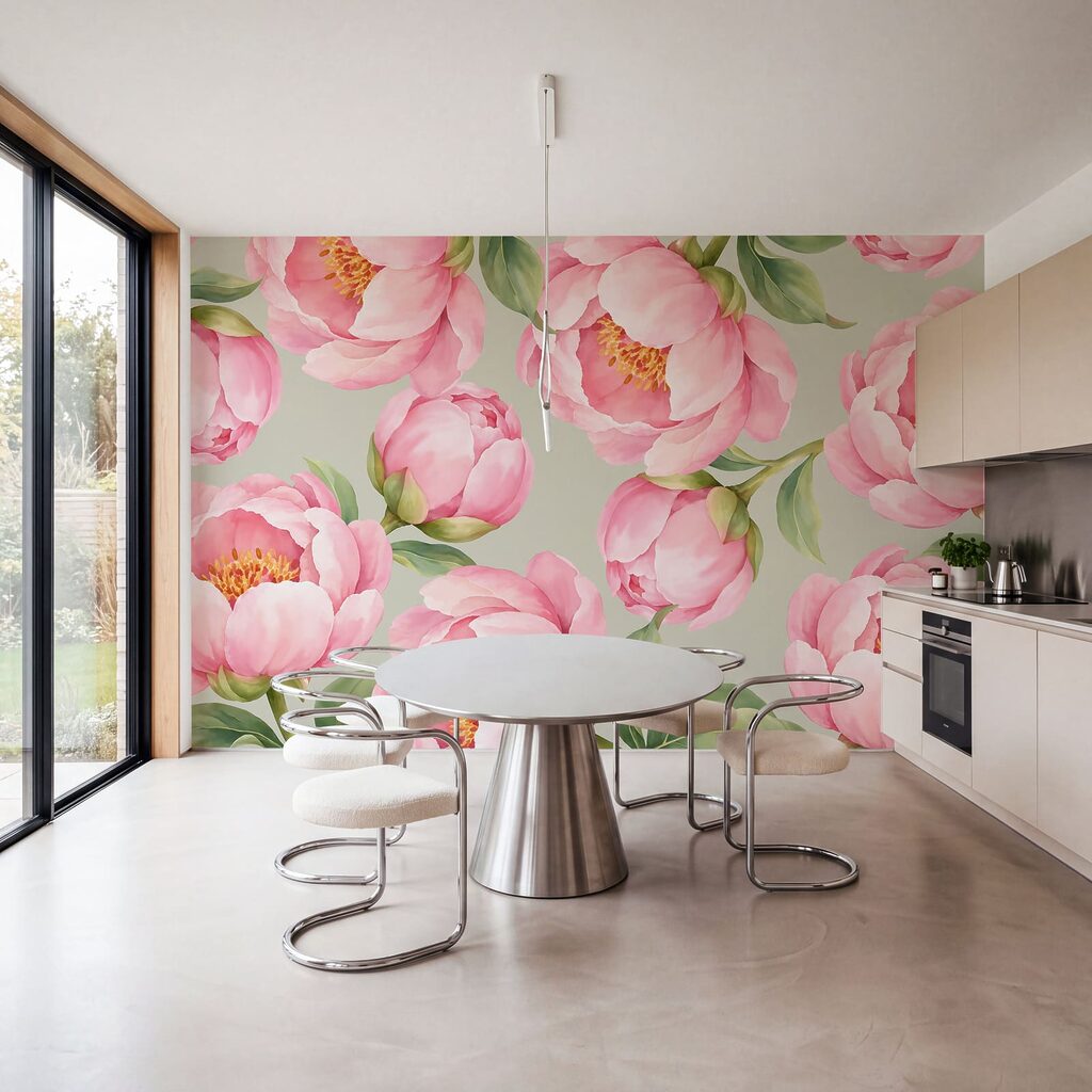 Roze bloemen volledig open — interieur 3