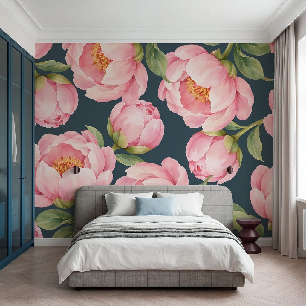 Roze bloemen volledig open — interieur 1