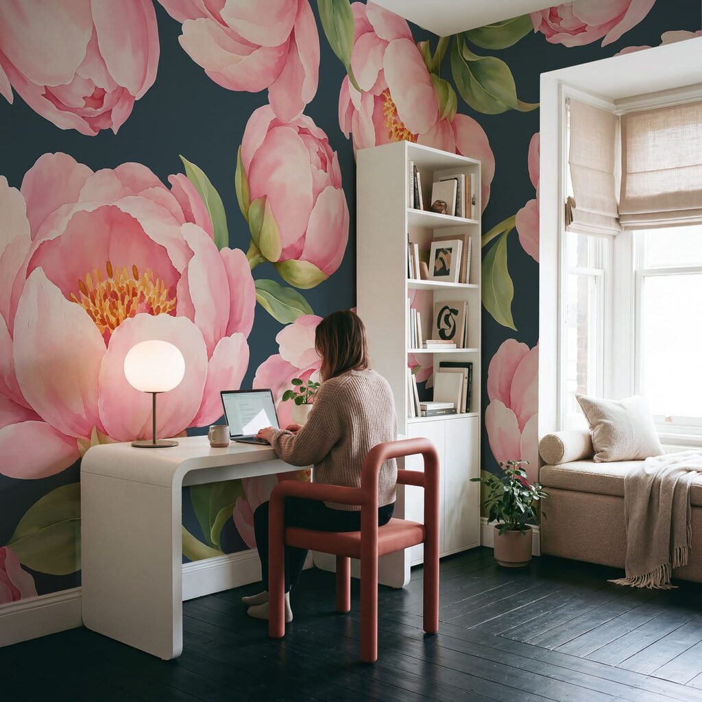 Roze bloemen volledig open — interieur 5