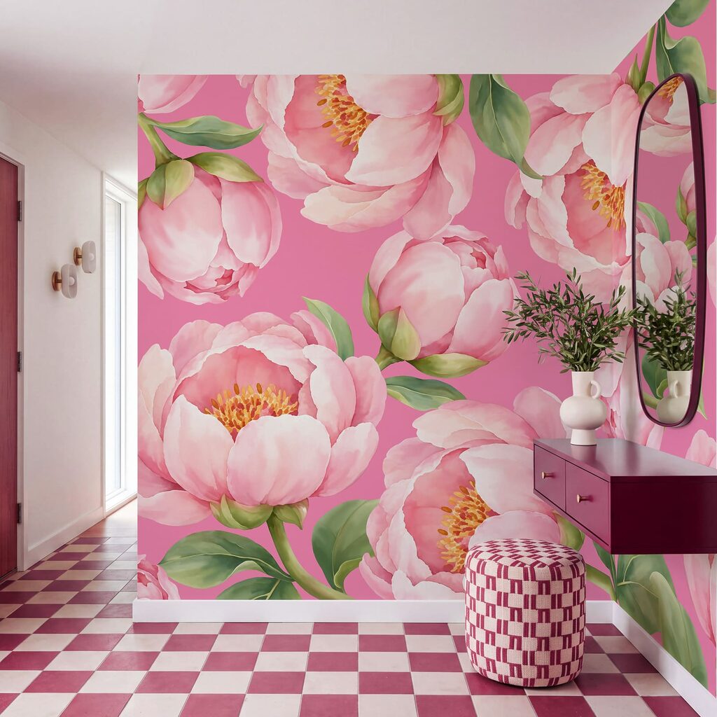 Roze bloemen volledig open — interieur 1