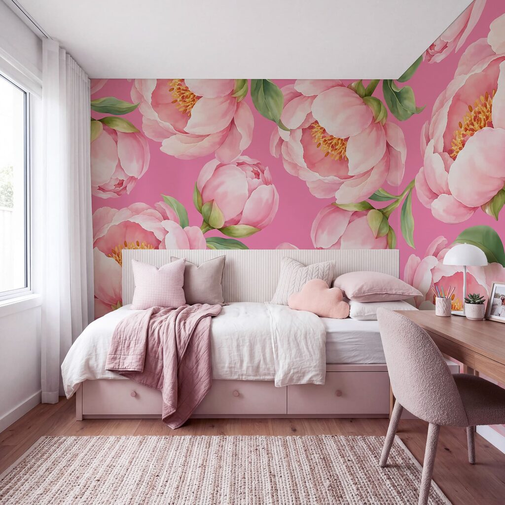 Roze bloemen volledig open — interieur 5