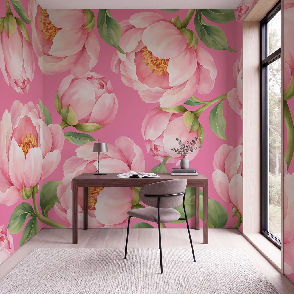 Roze bloemen volledig open — interieur 6