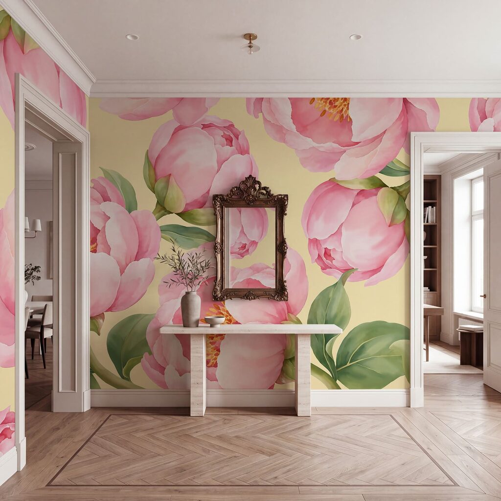 Roze bloemen volledig open — interieur 3